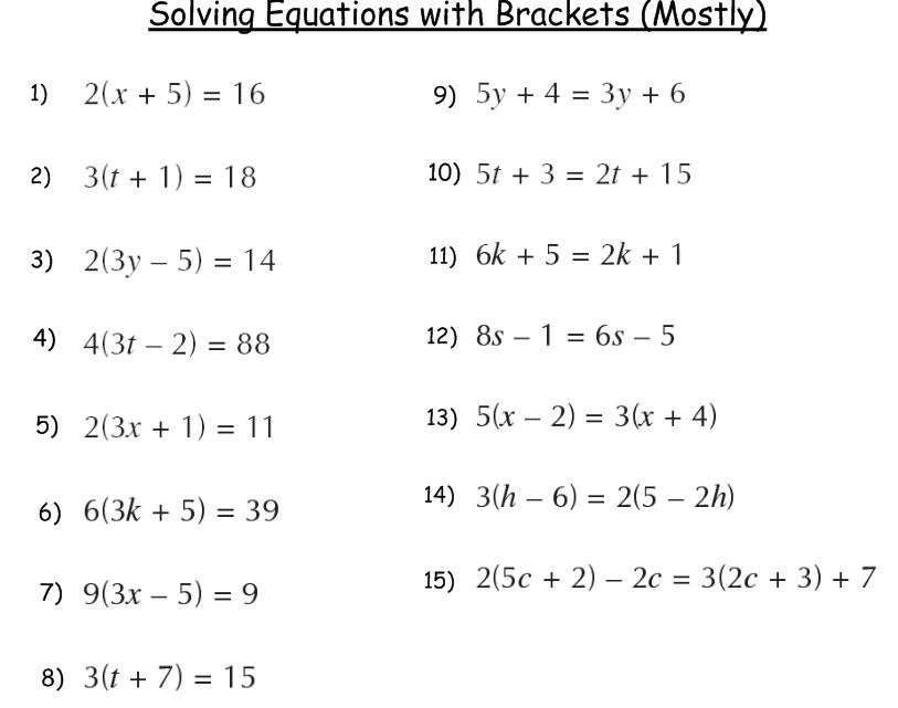 Teaching  Linear algebra  with  Equations Solving Maths substitution worksheets
