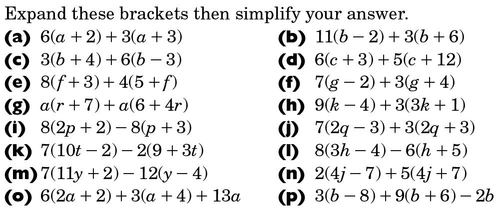 algebra answers worksheet  with Maths Teaching and  equations  Factorising Brackets