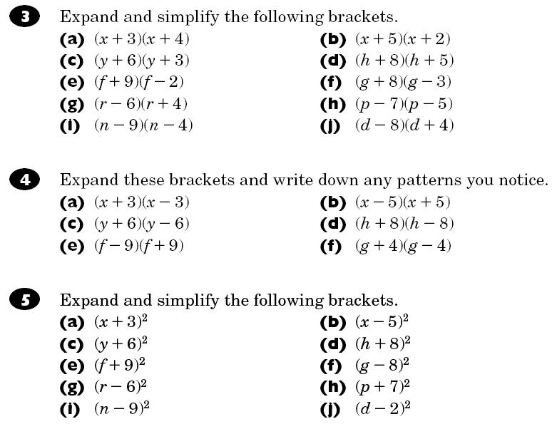 ks3  printable and Teaching Maths worksheets algebra Brackets   Factorising