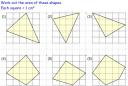 Areas of irregular shapes on grids